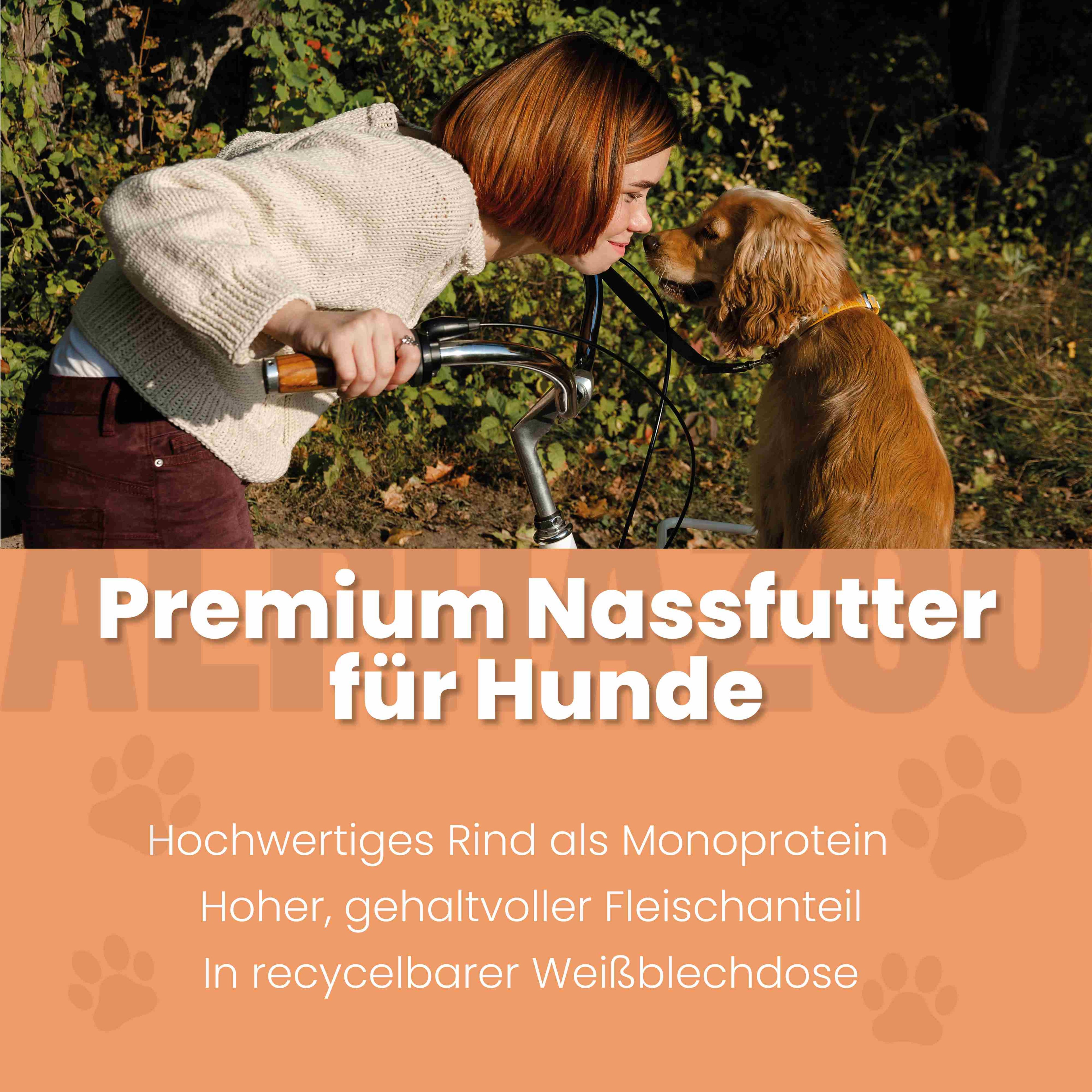 Monoprotein beef wet food for dogs