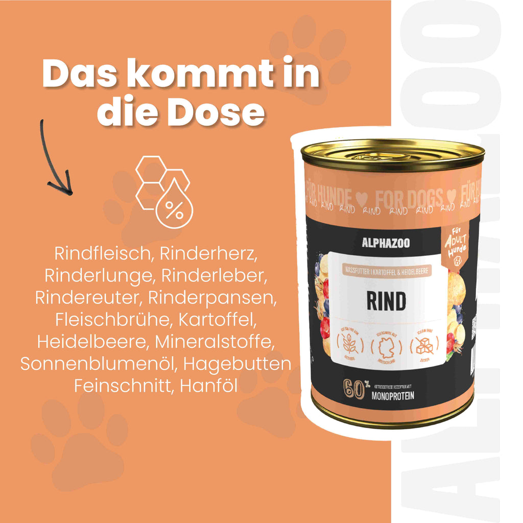 Monoprotein beef wet food for dogs