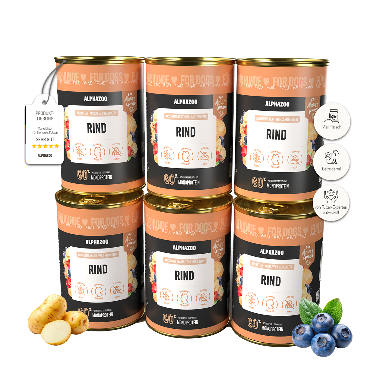 Monoprotein beef wet food for dogs